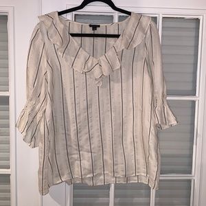 Ann Taylor 3/4 Sleeve Blouse, size Large, Cream